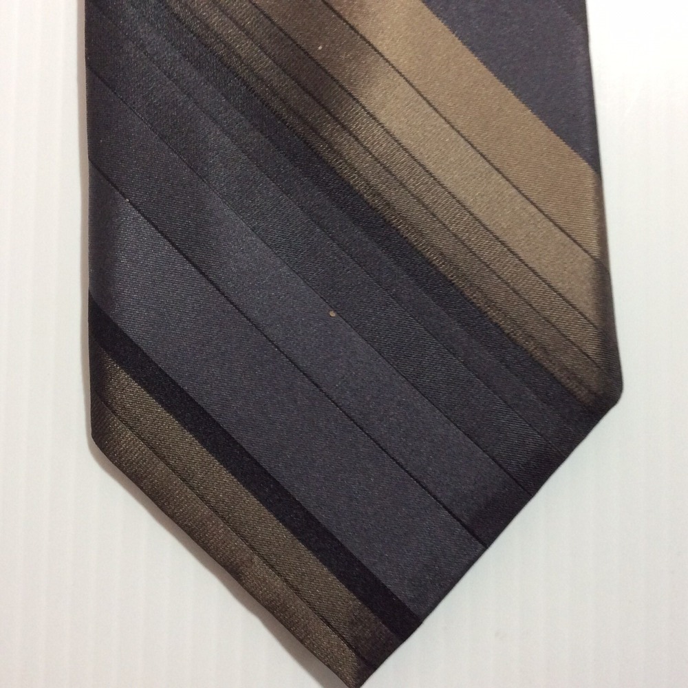 ZYLOS George Machado MENS TIE NECKTIE 3.5 in 100% Silk Black Gray Blue Tope